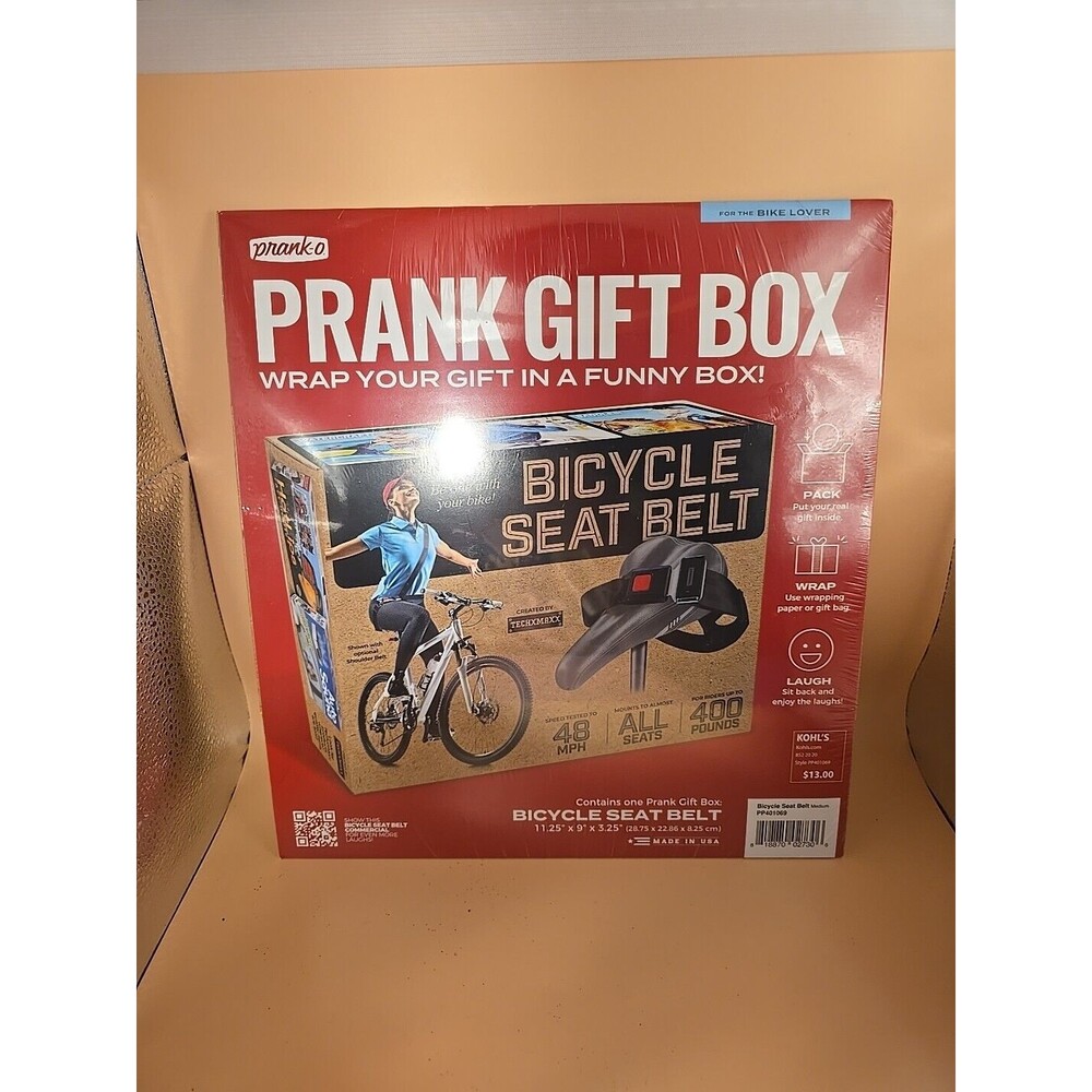 Pranko Prank Gift Box Bicycle Seat Belt Wrap Your Real Present in a Funny Box